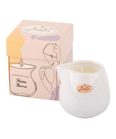 Badefee massage candle FLOTTE BIENE (vanilla scent body care + massage natural ingredients for multiple uses) - Buy Online on GoSupps.com