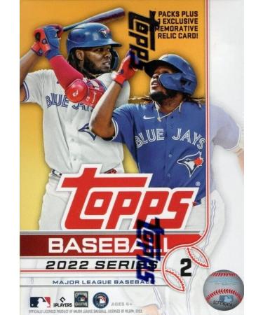 2022 Topps Series Two Factory Sealed Blaster Box of Packs with 99 Cards including One EXCLUSIVE Commemorative Relic Card and Possible Rookies Autographs and Jersey Cards