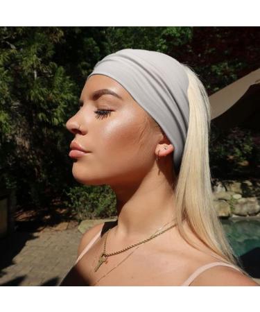 DRESHOW 4 Pack Turban Headbands for Women Wide Vintage Head Wraps - Beige Black Coffee Grey - Buy Online on GoSupps.com