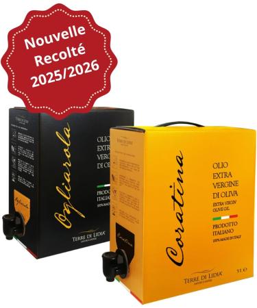 Terre di Lidia - 2 Pieces - Extra Virgin Olive Oil - Spineto + Mor - 2 x Bag in Box 3L - 100% Italian Product - Coratina + Ogliarola - 2021/2022 Campaigns - Buy Online on GoSupps.com