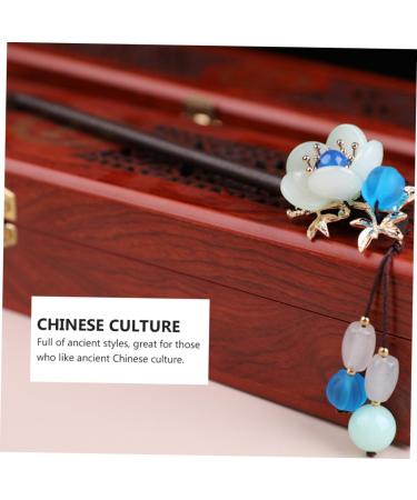 minkissy 1pc Updo Hairpin Hair Stick Pin Hair Chopsticks Retro Hairpin Bun Hair Clip Curly Hair Stick Chinese Hair Sticks Vintage Hairpin Jade Hair Stick The Flowers Wooden Stone Flower - Buy Online on GoSupps.com