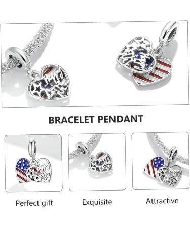 NUOBESTY 1pc Love Flag Pendant Flags Wrist Chain Accessory Heart American Flag Bracelet S925 United States - Buy Online on GoSupps.com