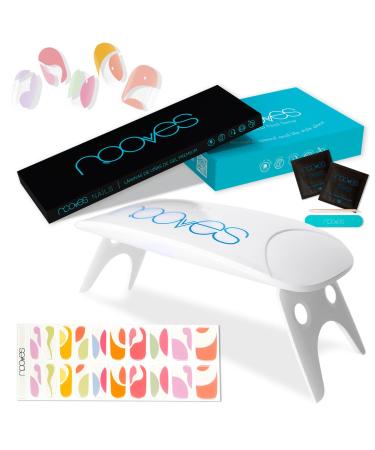 NOOVES NOOVES - Pack of 20 sheets of nail gel with UV/LED curing lamp premium semi-cured self-adhesive with 1 file