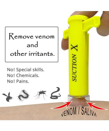 2pc Y&W Suction-X Visible Suction-Power Extra Cup Available Patented Lock Handle Bug Bite Tool Poison Venom Remover Hands Free/Chemical Free to Mosquito Bites/Reusable Insect Bite Tool Yellow and White - Buy Online on GoSupps.com