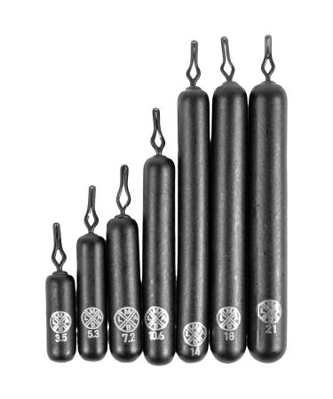 LMAB Tungst Drop Shot weight set lead -free stab shape painted with clamp fishing for the dropshot pikeperche & perch fishing matt black 10.6 g