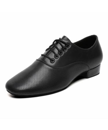 Bokimd Mans Breathable Ballroom Damce Shoes Latin Tango Morden Character Shoes 9.5 Black