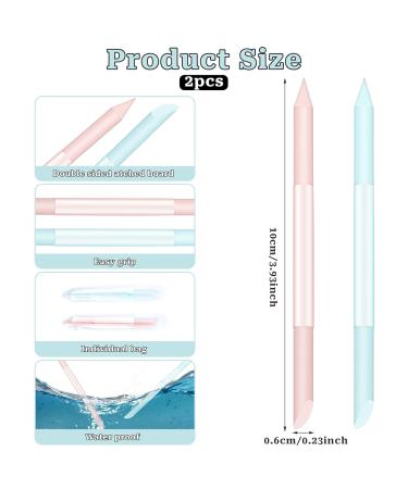 Professional Double-Sided Glass Nail File & Skin Remover Tool - 2 Pieces (Blue & Pink) for Perfect Manicure - Buy Online on GoSupps.com