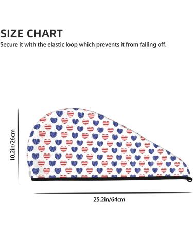 Heart Shaped American Flag Microfiber Hair Towel - Soft & Super Absorbent Hair Wrap for All Hair Types - Buy Online on GoSupps.com