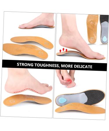 KALLORY Orthopedic Insoles - High Arch Foot Pads Silicone Gel Support Breathable Leather Bracers for Arch Correction - Comfortable & Durable Foot Arch Support (24x8x2.6cm - Buy Online on GoSupps.com