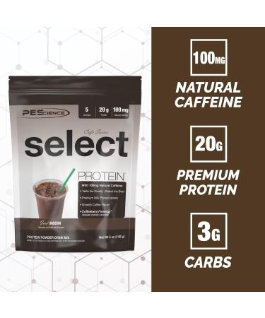 PEScience Select Cafe Protein Iced Mocha - Coffee Flavored Whey & Casein Blend - 5 Servings - Buy Online on GoSupps.com