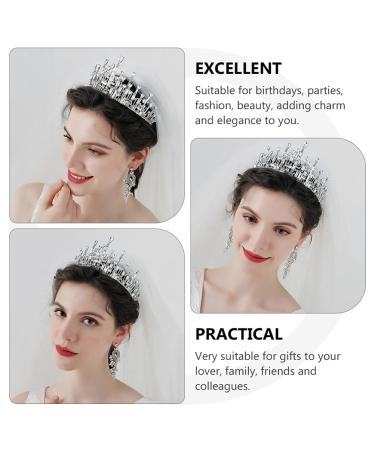 Buy Lurrose Ice Cream Cone Crown Tiaras - Rhinestone Silver Wedding Hair Accessories for Women - Buy Online on GoSupps.com