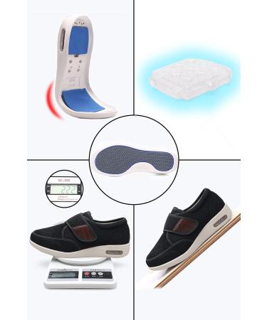 ZUMEIJIA Men's Diabetic Elderly Shoes | Large Size Adjustable Foot Swelling Shoes | Non-Slip Double Insole Walking Shoes - X-Wide Black - Buy Online on GoSupps.com