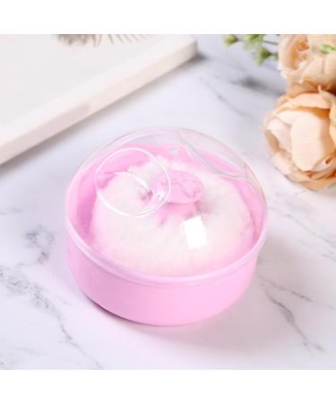 Fogcroll Cosmetic Puff Baby Face Body Powder Puff Box Transparent Lid Makeup Accessories Pink - Buy Online on GoSupps.com
