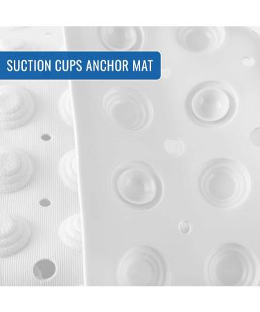 DMI Non-Slip Suction Cup Shower Mat | 21 Square White | Drain Holes | Tub or Shower - Buy Online on GoSupps.com