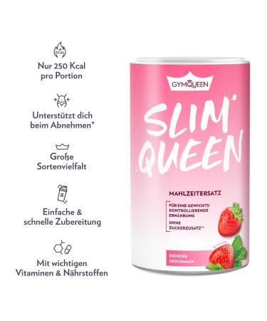 Buy Gymqueen Slim Queen Weight Loss Shake - 420g Vanilla | Delicious Diet Shake with Vitamins & No Sugar Additives - 250 kcal per Serving - Buy Online on GoSupps.com