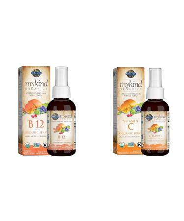Garden of Life Organics B12 Vitamin - Whole Food B-12 for Metabolism and Energy & Organics Vitamin C for Kids and Adults Organic Vitamin C Spray for Skin Health