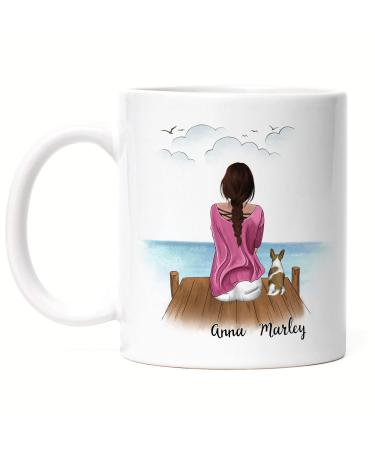 Kiddle-Design Dog Mom Mug Personalized Dog Owner Gift Dog Lover Dogs Dog Mom Dog Fan Dog Motif Pet White
