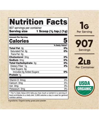 Nutricost Organic Barley Grass Juice Powder 2 LB (32oz) - USDA Certified Organic - Buy Online on GoSupps.com