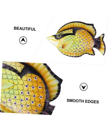 Zerodeko 2pcs Decorative Fish Wall Hanging Ocean Fish Iron Fish Hanging 30X17cmx2pcs Yellowx2pcs - Buy Online on GoSupps.com
