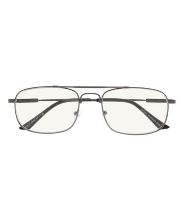 BFOCO Progressive Multifocus Reading Glasses for Women Men Blue Light Blocking Glasses with Spring Hinge Readers (Gunmetal 1.50) M1705-gunmetal 1.5 x