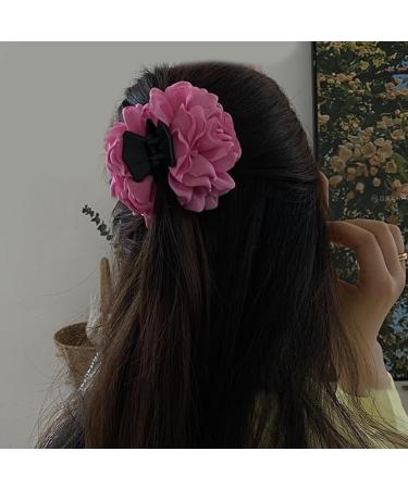 Camellia Hair Clip Large Hair Claw Clip Elegant Cute Adornment Catch Princess Barrettes Hair Styling Tool Gray - Buy Online on GoSupps.com