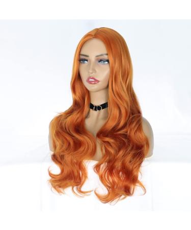 Colorfulpanda Long Wavy Orange Ginger Wig for Women - Realistic Synthetic Hair for Everyday and Halloween Parties - Buy Online on GoSupps.com