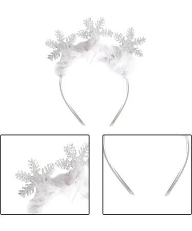 RmKbe Snowflake Headbands Christmas Hair Hoops Christmas Feather Snowflake Head Boppers Christmas Fancy Dress Accessory for Women - Buy Online on GoSupps.com
