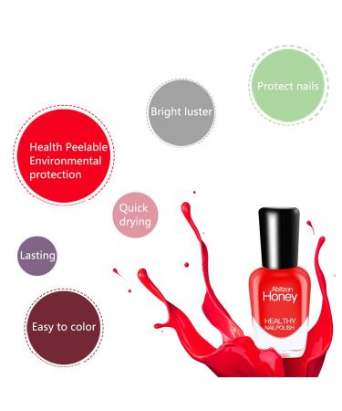 Abitzon NEW Nail Polish Set - 10 Non-Toxic Eco-Friendly Quick Dry Pull-Off Formula | Water-Based Style - Buy Online on GoSupps.com