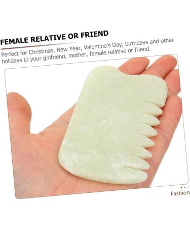 Oatipho Jade Gua Sha Comb Manual Face Scraping Tool for Skin Massage | Chinese Gua Sha Boards & Broad Tooth Scratch Massager - Buy Online on GoSupps.com