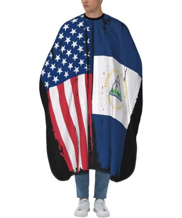 USA Nicaragua Flag Barber Cape - Waterproof Hair Cutting Cape for Professionals & Home Use | 55"x66" Adjustable Salon Apron - Buy Online on GoSupps.com