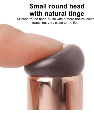 Lip Brush Reusable Lipstick Brush Makeup Brush Makeup Beauty Brushes Soft Travel Beauty Lip Brush Round Tip Silicone Lip Applicator Makeup Beauty Tool for Smoother and Fuller Lip Appearance Wood color - Buy Online on GoSupps.com