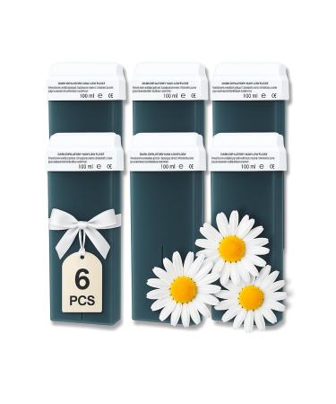 LALILL LALILL Pack of 6 Azulene Wax Cartridges - 100 ml - Roll-on Wax - Effective Hair Removal Wax - Wax Cartridge with Ingredient