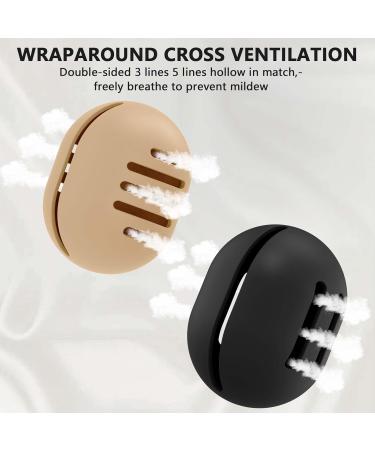 Fauxomor 3-Pack Makeup Sponge Holder | Breathable Silicone Beauty Blender Travel Bag - Portable Cosmetic Tool in Black Coffee Khaki - Buy Online on GoSupps.com