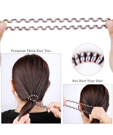 UPSCOOL Spiral Hair Ties - 20Pcs Multi Color | Coil Phone Cord Hair Coils - Buy Online on GoSupps.com