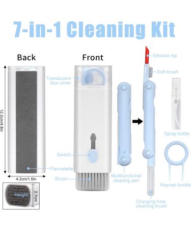 Enfudid 7-in-1 Electronics Cleaner Kit - Portable Multifunctional Cleaning Tool with Cleaning Fluid - Sky Blue - Buy Online on GoSupps.com