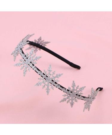 Frcolor Christmas Snowflake Headband Hair Bands Adorable Cute Glitter Snowflake Hair Hoops Xmas Party Favors Supplies for Kids Girls (Silver) - Buy Online on GoSupps.com