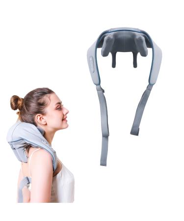 Neck massage device massage device shoulder neck massage device with heat 3 speeds 2 types of massage neck massage device shoulder and neck massage device for neck back shoulder (blue)