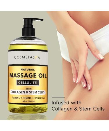 Cellulite Massage Oil with Collagen & Stem Cells | Natural Firming & Toning Treatment by Cosmetasa - Buy Online on GoSupps.com