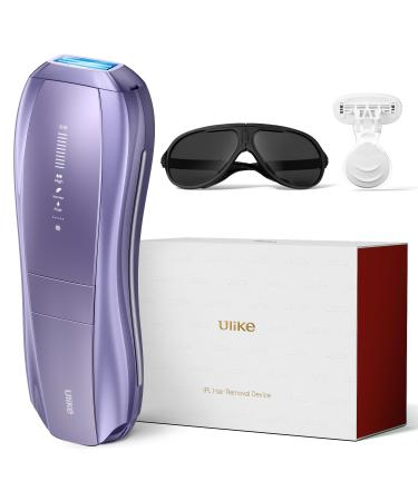 Ulike Air 10 IPL hair removal device with an integrated skin sensor for pain-free and long-lasting results hair removal laser 4 attachments for body and face hair removal at home purple