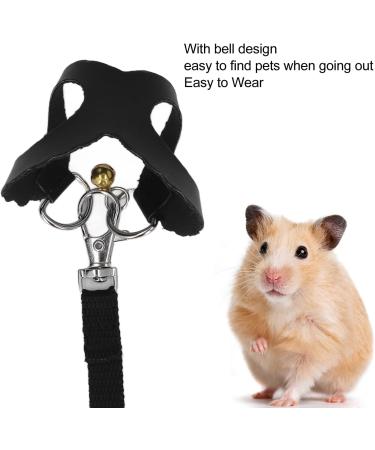 Asixxsix Dishwear & Leash Set for Hamsters Guinea Pigs & Ferrets | Synthetic Leather Crockery & Nylon Line | 3 Sizes Available | Black - Buy Online on GoSupps.com
