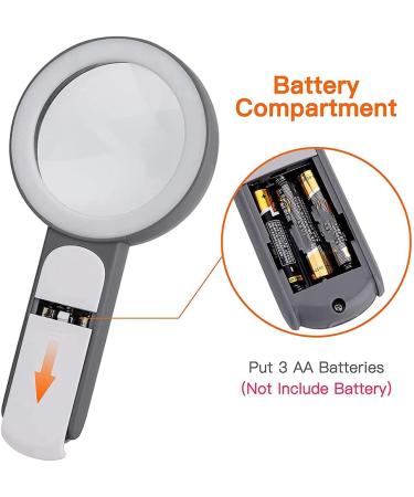 Garta Magnifying Glass 30x 18LED Handheld Magnifying Glass with Light with 3 Modes Reading Magnifying Glass for Seniors Reading Hobby Crafts Computer Repair and Jewelry Loupe(Gray) - Buy Online on GoSupps.com