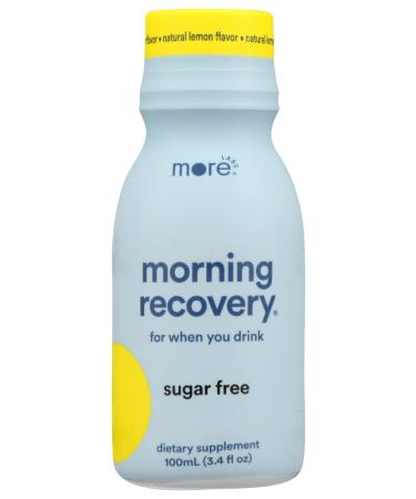 More Labs Morning Recovery Shot Lemon Flavor Sugar Free Natural Caffeine Free Gluten Free Lactose Free Non GMO No Artificial Colors 3.4 Fluid Ounce (Pack of 12)