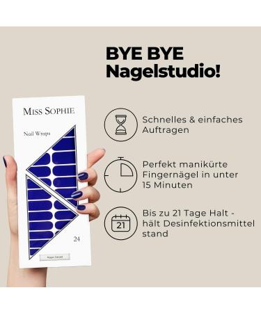 Buy Miss Sophie Magic Carpet Blue Nail Wraps - Ultra-Thin Long-Lasting Self-Adhesive Nail Foils - 24 Pack for Stunning Manicures - Buy Online on GoSupps.com