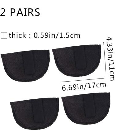2 Pair Soft Foam Self-Adhesive Shoulder Pads for Women's Clothing - Black - Buy Online on GoSupps.com