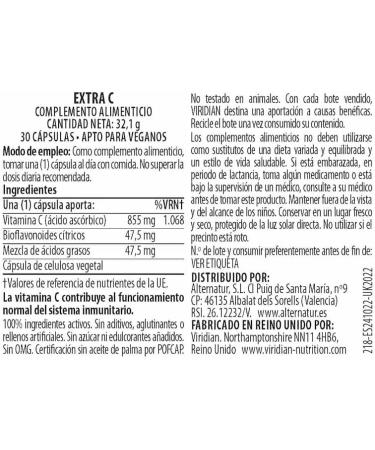 Viridian Viridian Extra C 950Mg (30) Veg. Caps. 600 g - Buy Online on GoSupps.com