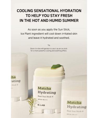 Matcha Hydrating Real Sun Stick 21g - SPF Protection & Moisture | International Shipping - Buy Online on GoSupps.com