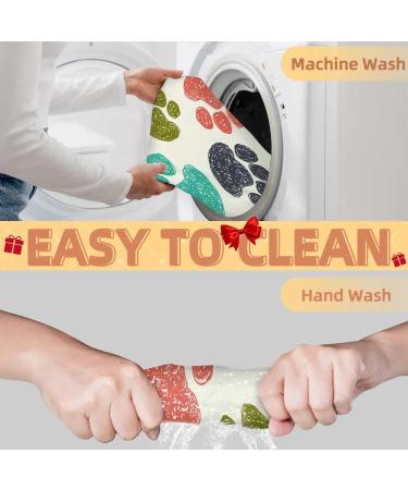 Colorful Dog Paws Print Beard Bib Apron | Waterproof Grooming Cape for Men | Hair Catcher & Trimming Aid | Perfect Gift for Dog Lovers - Buy Online on GoSupps.com