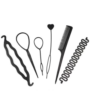 6 Pcs Hair Styling Accessories Hair Braiding Tools Hair Pulling Tools Hair Loop Styling Tools Topsy Tail Hair Tool