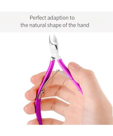 Professional Nail Skin Pliers & Cuticle Scissors - Sharp Stainless Steel Skin Scissors for Fingers & Toes - French Handle in Purple - Buy Online on GoSupps.com