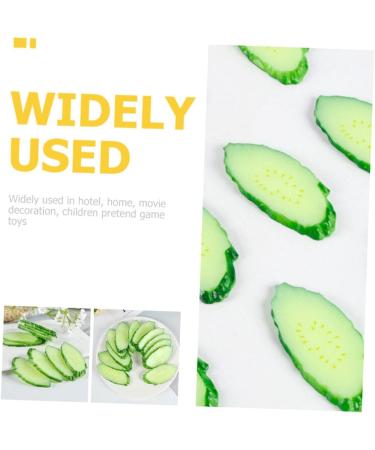TOYANDONA 10pcs Simulation Cucumber Slice Simulation Green Cucumber Decorative Foam Fruit Realistic Fruit Fake Cheese Fake Cucumber Fake Pineapple Child Fake Vegetables Vegetable Slices Pvc - Buy Online on GoSupps.com